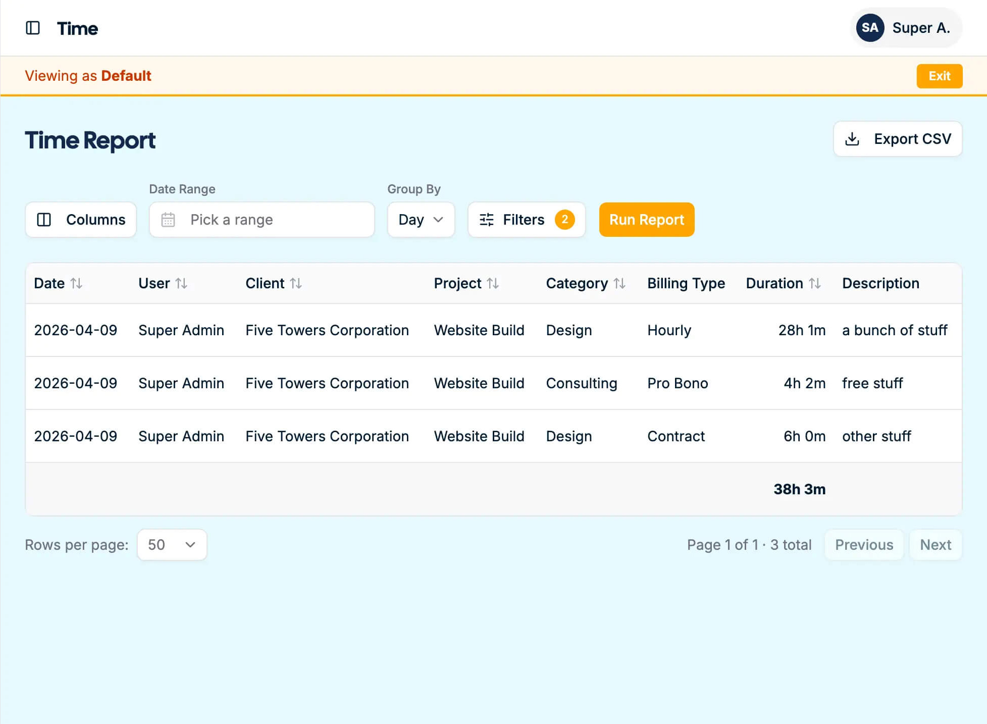 time tracking